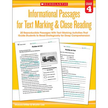 Scholastic Informational Passages for Text Marking &amp; Close Reading, 4th