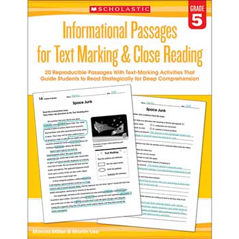 Scholastic Informational Passages for Text Marking &amp; Close Reading, 5th