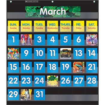 Scholastic Monthly Calendar Pocket Chart, Black