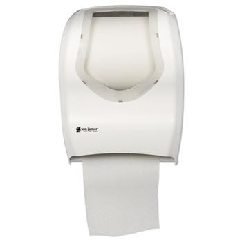 San Jamar Tear-N-Dry Touchless Roll Towel Dispenser, 16 3/4 x 10 x 12 1/2, White/Clear