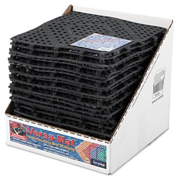 San Jamar Versa-Mat Bar-Shelf Liner, Plastic, 12w x 12d x 1/4h, Black, 27/Carton