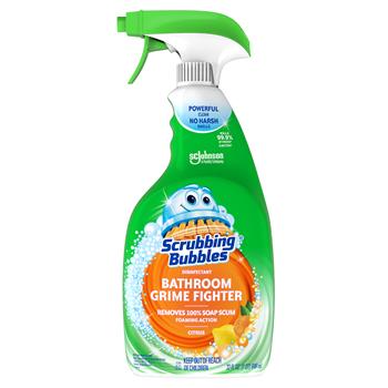 Scrubbing Bubbles&#174; Bathroom Grime Fighter Spray, Citrus, 32 oz, 8/Carton