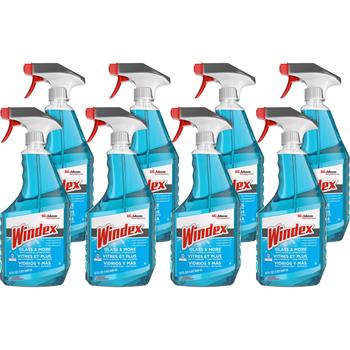 Windex Ammonia-D Glass Cleaner, Fresh Scent, 32 oz. Spray Bottle, 8/Carton