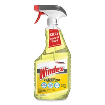 Windex Multi-Surface Disinfectant Cleaner, Fresh Scent, 32 oz Spray Bottle, 8/Carton