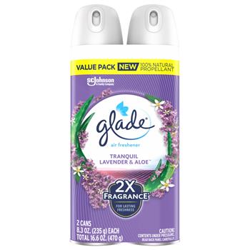 Glade Air Freshener, Lavender and Aloe, 16.6 oz. Aerosol, 2/Pack