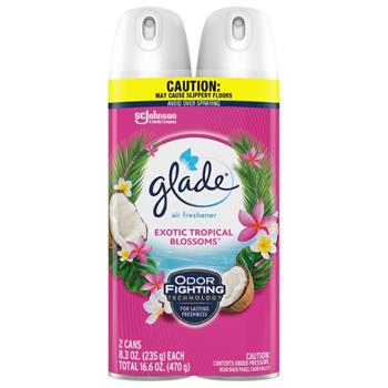 Glade Air Freshener, Tropical Blossoms, 16.6 oz. Aerosol, 2/Pack