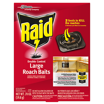 Raid&#174; Roach Baits, 0.7 oz, Box, 6/Carton