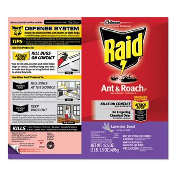 Raid Ant and Roach Killer, 17.5 oz Aerosol, Lavendar, 12/Carton