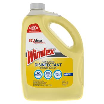 Windex&#174; Multi-Surface Disinfectant Cleaner, 1 gal. Bottle, Lemon Scent, 4/CT