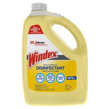 Windex Multi-Surface Disinfectant Cleaner, 1 gal. Bottle, Lemon Scent