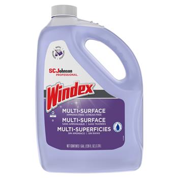 Windex Non-Ammoniated Multi Surface Cleaner, Pleasant Scent, 128 oz Bottle, 4/Carton