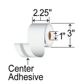 Seiko MaxStick Multi-Purpose Label, 2-1/4 in x 13-1/3 ft, 15 lb, Center Adhesive, White