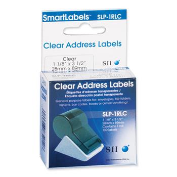 Seiko Self-Adhesive Address Labels, 1-1/8 x 3-1/2, Clear, 130/Box
