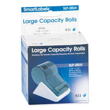 Seiko SLP-2RLH Self-Adhesive Address Labels, 1.12&quot; x 3.5&quot;, White, 260 labels/Roll, 2 Rolls/Box