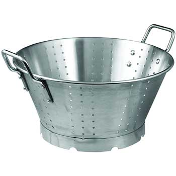 Winco 11 Quart Heavy Duty Stainless Steel Colander with Handles &amp; Base, 15&quot; Bowl