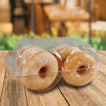 Inline Plastics Surelock&#174; Plastic Donut Container, Clear, 6-Count, 8 1/4&quot; x 5&quot; x 3 1/4&quot;, 192/CS