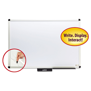 Smead Justick Premium Aluminum Frame Electro-Surface Bulletin Board, White, 36 x 24, EA