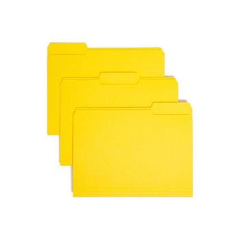 Smead Interior File Folders, 1/3 Cut Top Tab, Letter, Yellow, 100/Box
