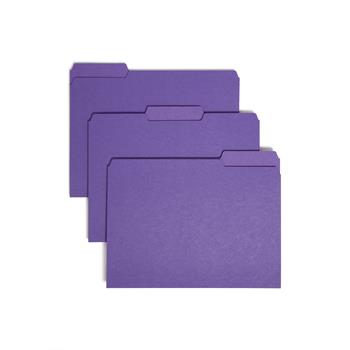 Smead Interior File Folders, 1/3 Cut Top Tab, Letter, Purple, 100/Box