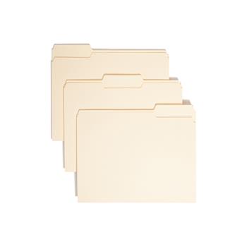 Smead File Folders, 1/3 Cut Assorted, One-Ply Top Tab, Letter, Manila, 100/BX