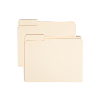 Smead File Folders, 1/3 Cut First Position, One-Ply Top Tab, Letter, Manila, 100/Box