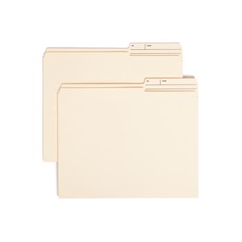 Smead Guide Height File Folders, 2/5 Cut, Two-Ply Top Tab, Letter, Manila, 100/Box