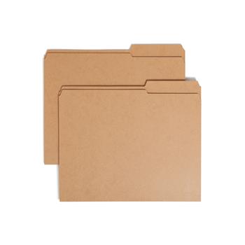 Smead Kraft File Folders, 2/5 Cut Right, Reinforced Top Tab, Letter, Kraft, 100/Box