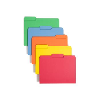 Smead File Folders, 1/3 Cut Top Tab, Letter, Bright Assorted Colors, 100/Box