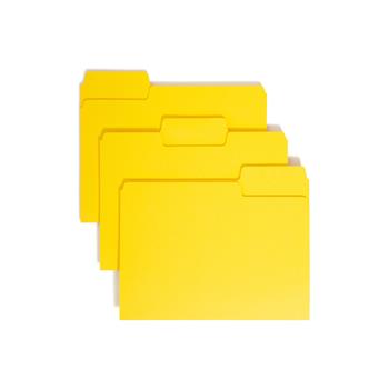 Smead SuperTab Colored File Folders, 1/3 Cut, Letter, Yellow, 100/Box