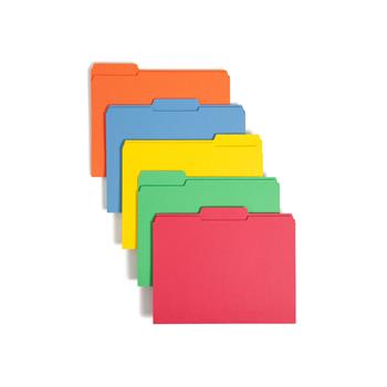 Smead File Folders, 1/3 Cut, Reinforced Top Tab, Letter, Assorted, 100/Box