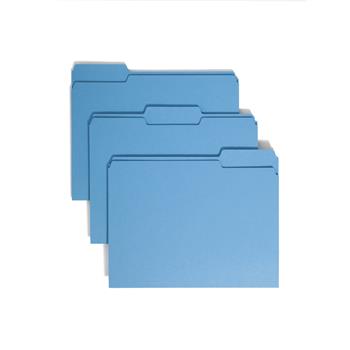 Smead File Folders, 1/3 Cut Top Tab, Letter, Blue, 100/Box