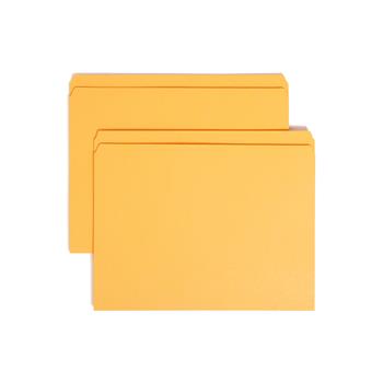Smead File Folders, Straight Cut, Reinforced Top Tab, Letter, Goldenrod, 100/Box