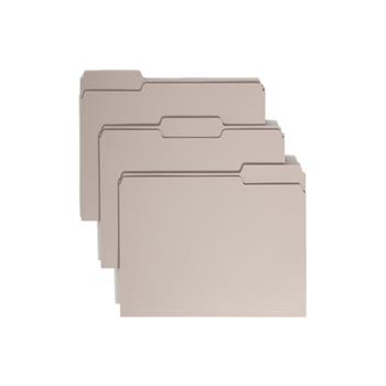 Smead File Folders, 1/3 Cut Top Tab, Letter, Gray, 100/Box