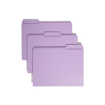 Smead File Folders, 1/3 Cut, Reinforced Top Tab, Letter, Lavender, 100/Box