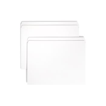 Smead File Folders, Straight Cut, Reinforced Top Tab, Letter, White, 100/Box