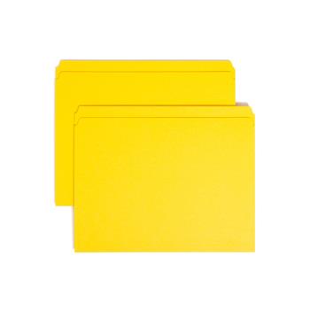 Smead File Folders, Straight Cut, Reinforced Top Tab, Letter, Yellow, 100/Box
