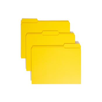 Smead File Folders, 1/3 Cut, Reinforced Top Tab, Letter, Yellow, 100/Box