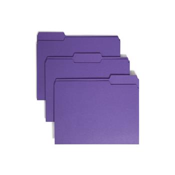 Smead File Folders, 1/3 Cut Top Tab, Letter, Purple, 100/Box