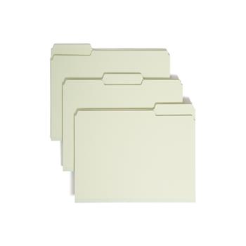 Smead Recycled Folder, One Inch Expansion, 1/3 Top Tab, Letter, Gray Green, 25/Box