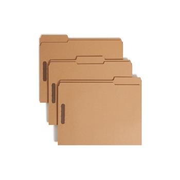 Smead 11 Point Kraft Folders, Two Fasteners, 1/3 Cut Top Tab, Letter, Brown, 50/Box