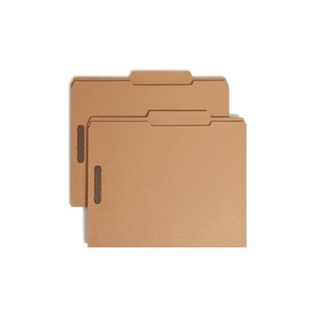 Smead 11 Point Kraft Folders, Two Fasteners, 2/5 Cut Top Tab, Letter, Brown, 50/Box