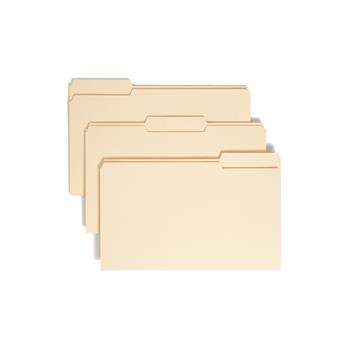 Smead 100% Recycled File Folders, 1/3 Cut, One-Ply Top Tab, Legal, Manila, 100/Box