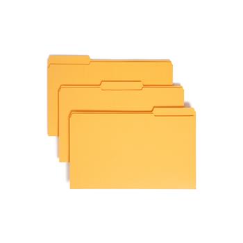 Smead File Folders, 1/3 Cut, Reinforced Top Tab, Legal, Goldenrod, 100/Box
