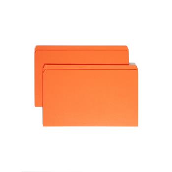 Smead File Folders, Straight Cut, Reinforced Top Tab, Legal, Orange, 100/Box