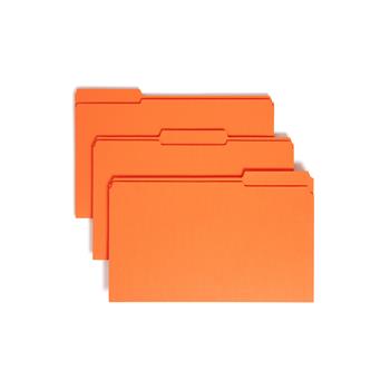 Smead File Folders, 1/3 Cut, Reinforced Top Tab, Legal, Orange, 100/Box