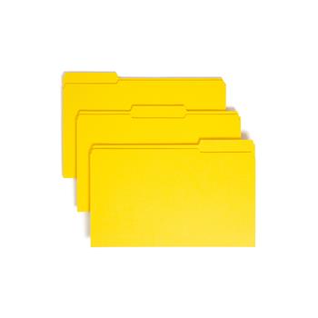 Smead File Folders, 1/3 Cut, Reinforced Top Tab, Legal, Yellow, 100/Box