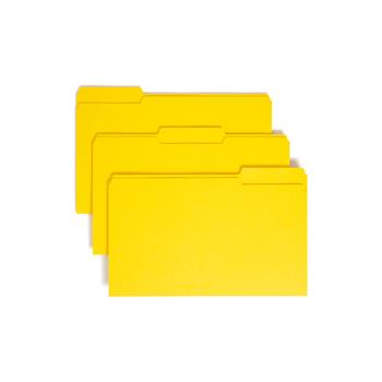 Smead File Folders, 1/3 Cut Top Tab, Legal, Yellow, 100/Box