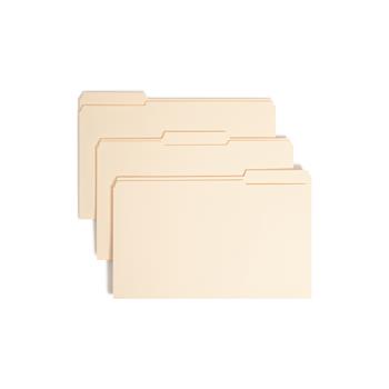 Smead Folders, One Fastener, 1/3 Cut Assorted, Top Tab, Legal, Manila, 50/Box