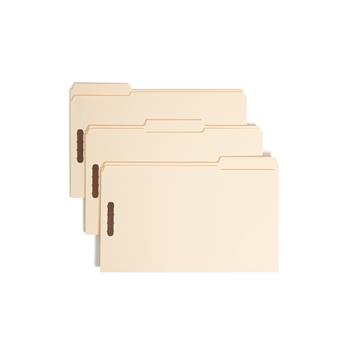 Smead Folder, Two Fasteners, 1/3 Cut Assorted, Top Tab, Legal, Manila 50/Box