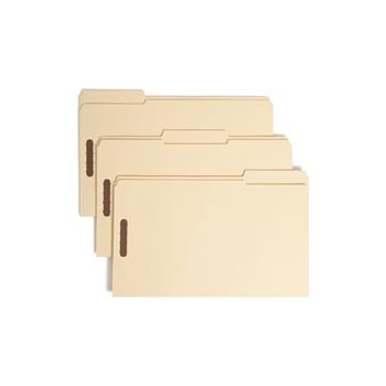 Smead Folders, Two Fasteners, 1/3 Cut Assorted Top Tabs, Legal, Manila, 50/Box